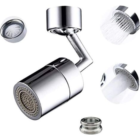 ZOLGINAH Universal-Spritzschutz-Wasserhahnfilter, 720° drehbarer Sprühkopf aus robustem Kupfer und ABS, Spritzschutz, sauerstoffangereicherter Schaumstoff, 4-lagiger Netzfilter (1/5)