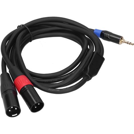 Câble adaptateur audio avec connecteurs stéréo mâle 3,5 mm vers double XLR mâle (1,8 m) (1/5)