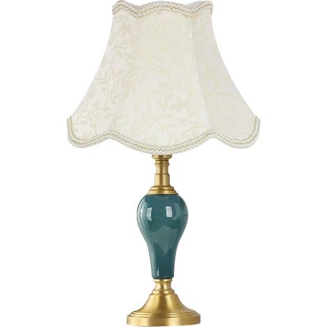 E27 Handgefertigter Stoff-Tischlampenschirm, 14 x 30 x 21 cm, Beige (1/5)
