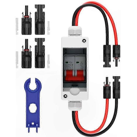 Interrupteur sectionneur pour panneau solaire 32 A CC 1000 V, boîtier de disjoncteur photovoltaïque étanche IP65 (1/5)