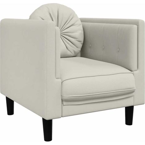 Maison Exclusive - Sessel mit Kissen Creme Samt (1/5)