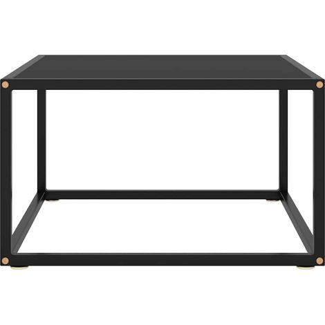vidaXL Coffee Table Black with Black Glass 60x60x35 cm (1/3)