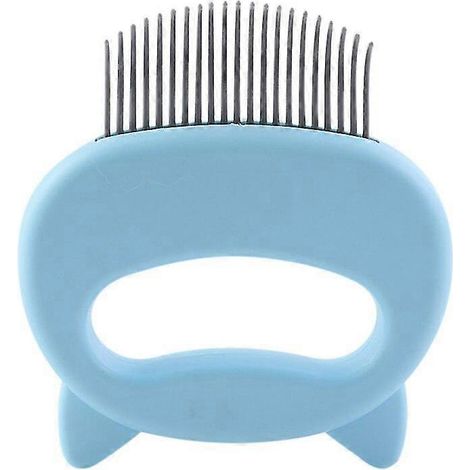 Peigne massant coquillage pour l'élimination des poils de chat - bleu (1/4)