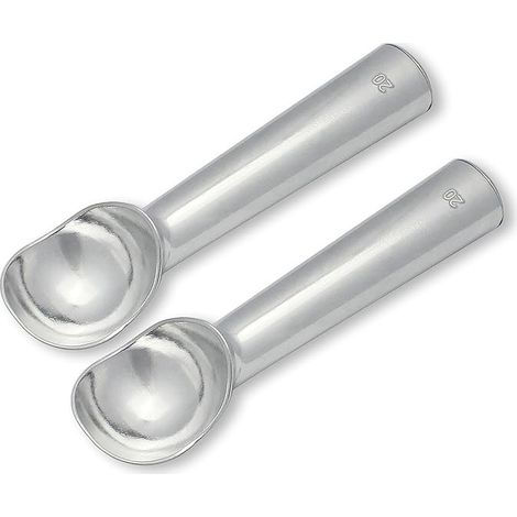 Ensemble de 2 cuillères à glace en aluminium avec poignée conductrice unique remplie de liquide et cuillère antiadhésive professionnelle. (1/5)