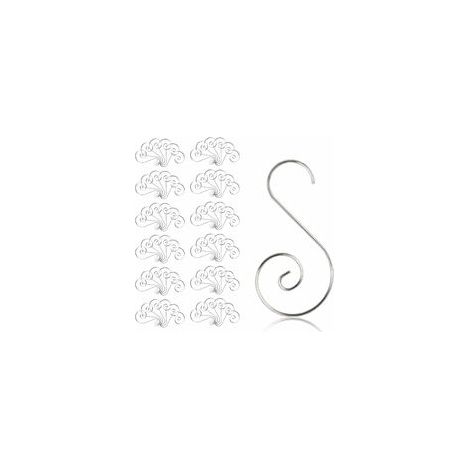 Crochets pour Boules Noël, 100 Pcs Crochet de Noël Ornement en Forme de S Cintre de Suspension pour Sapin de Noël Décoration de Fêtes