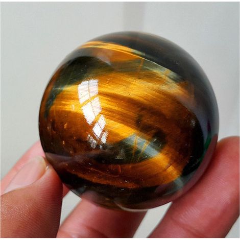 Pierre précieuse de guérison en cristal de quartz naturel (cristal de quartz œil de tigre jaune 2,6 cm)