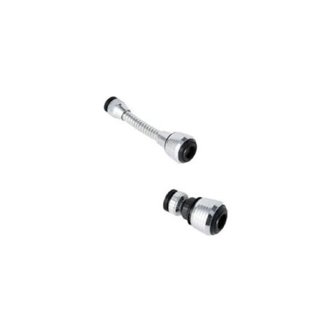 Tube d'extension d'aérateur de robinet 2 pièces, tube de robinet rotatif à 360°, accessoires de robinet, robinet de cuisine rotatif à économie d'eau, adapté à la plupart des robinets de cuisine et de (1/3)