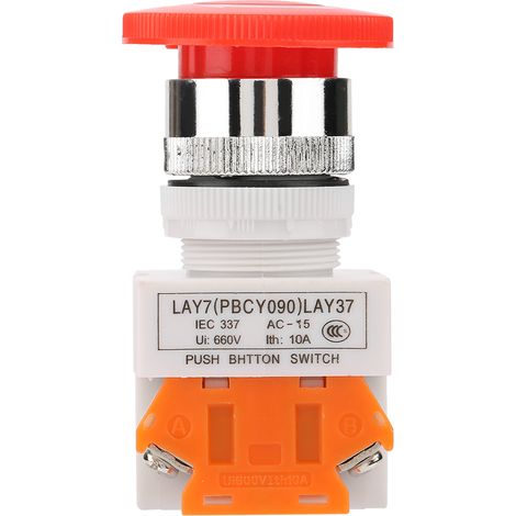 Interrupteur à bouton-poussoir champignon autobloquant pour arrêt d'urgence, montage 22 mm LAY37-11ZS (1/5)
