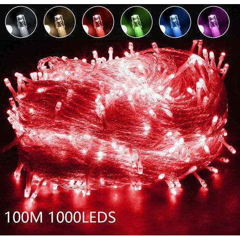1 Guirlande lumineuse,LED rouge,8 modes,mémoire,IP65,Jardin,Fête (1/5)