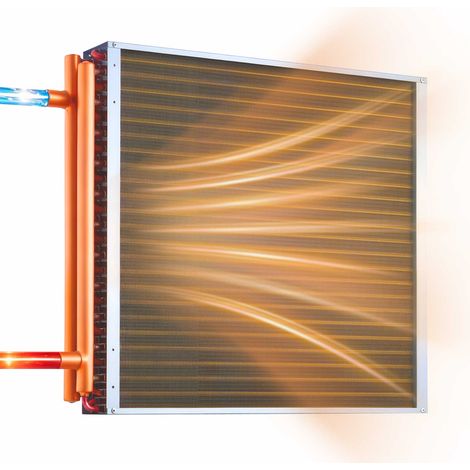 VEVOR Scambiatore di Calore Acqua-Aria 61 x 61 cm, Serpentina HVAC con Tubi in Rame e Alette in Alluminio, Fino a 225K BTU, per Riscaldamento Idronico, Caldaie a Legna e Sistemi di Raffreddamento (1/5)