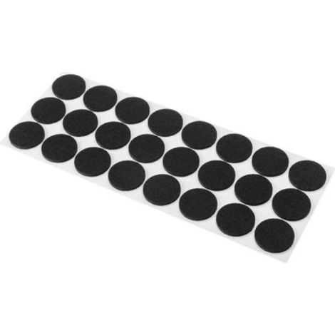 Feltrini autoadesivi per mobili, 24 pezzi, neri, rotondi, diametro 29 mm (1/2)