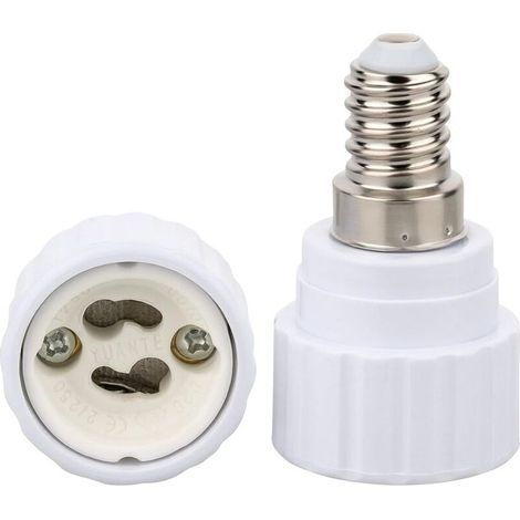 2pc Douille d'adaptateur E14 pour douille de lampe GU10 blanche Convertisseur LED pour lampes à économie d'énergie (max 250V/2A) Ampoules résistant à la chaleur Socle céramique (1/5)