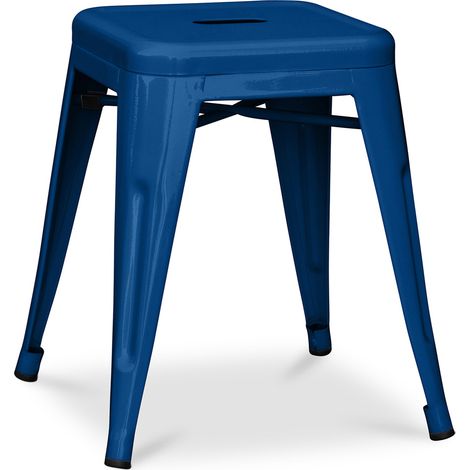Privatefloor – Tabouret de bar en acier 45cm – Design industriel compact – Structure stable pour cuisines et bars – Usage intérieur uniquement