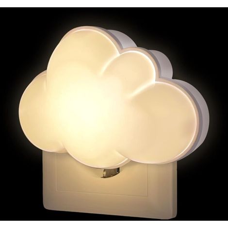 Veilleuse Enfant Prise LED Nuage Lampe de Nuit Automatique Veilleuse Bebe Murale Lampe de Chevet Decoration Chambre Nouveau-né