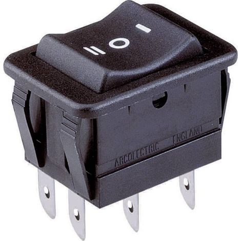 Interrupteur à bascule H1570 VB AAA 250 V/AC 16 A – Fonctionnement momentané – Pour espaces confinés – 2 x On/Off – Arcolectric