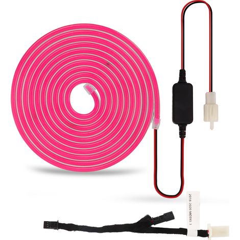 Kit LED Coffre Avant Voiture Bandeau Lumineux IP67 Éclairage Périphérique Compatible Tesla Model 3 2018-2020 12-16V Rose (1/5)