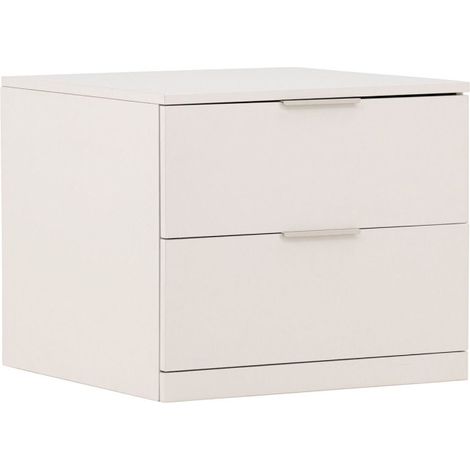 Table de Chevet 2 Tiroirs "Nice" 52cm Beige (1/5)