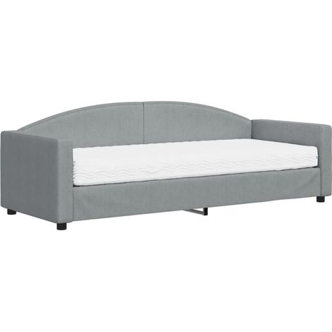 Maison Exclusive - Lit de jour avec matelas gris clair 80x200 cm tissu (1/5)