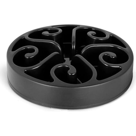 Anti-Glutton Cat or Dog Bowl, Interactive Tray to Avoid Anxiety, for Small, Medium and Large Pets (Black) (1/5)