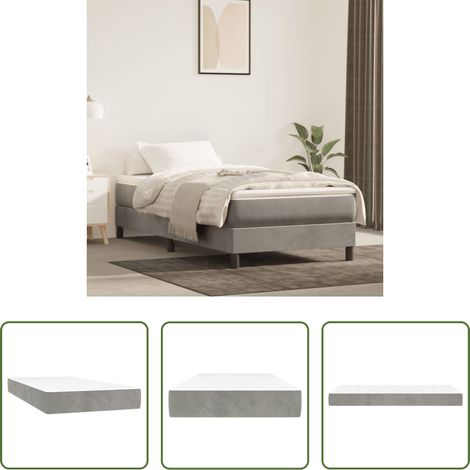 vidaXL Mousse confortable - Matelas de lit à ressorts ensachés fermeté moyenne gris clair 120x190x20 cm (1/5)