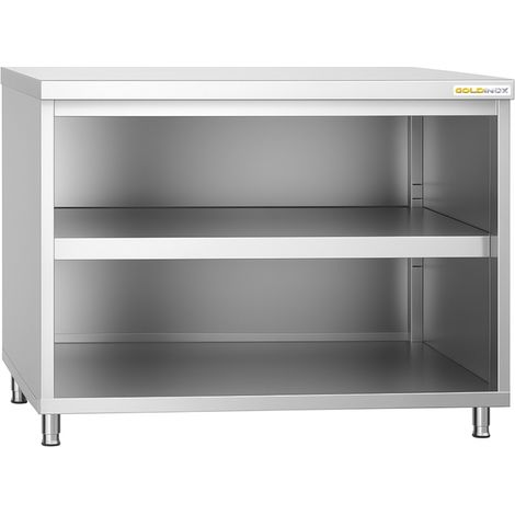 Meuble bas inox ouvert 1200x800 mm PREMIUM - GOLDINOX (1/4)