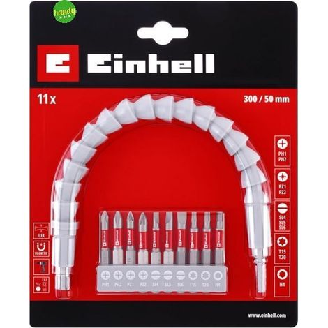 Set 10 punte standard + adattatore flessivile Einhell 50mm