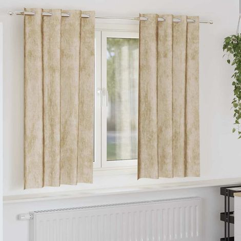 Samtvorhänge mit Vorhängen 2 pcs Creme 175 x 140 cm Samt