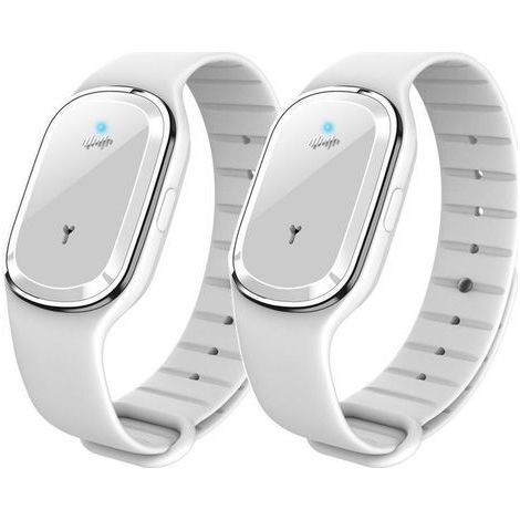Braccialetto antizanzare a ultrasuoni a forma di orologio, ricaricabile tramite USB, adatto ad adulti e bambini, confezione da 2 pezzi. (1/5)