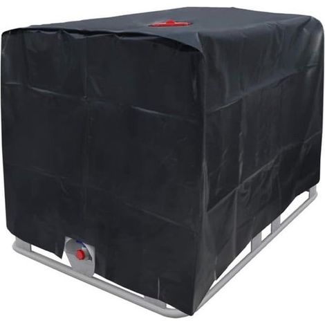 Housse de protection pour réservoir d'eau - 120 x 100 x 116 cm - Noir - Tissu Oxford 210D - Capuchon de protection - Pare-soleil - 1000 litres (1/5)