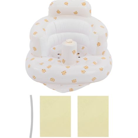 Siège de bain gonflable pour bébé avec motif animal cartoon, chaise d'apprentissage douce en PVC (1/5)