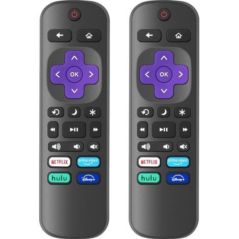 Control remoto compatible con televisores Roku – Control remoto de repuesto para televisores Roku [Paquete de 2] (1/5)