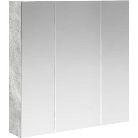 Maison Exclusive - Mobiletto per specchio da bagno Grigio cemento