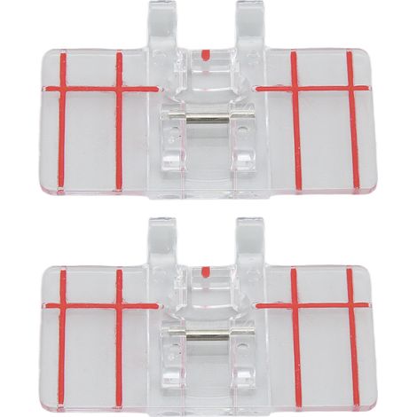 2 Pièces Pied Presseur à Points Parallèles en Plastique Résistant, Accessoire Multifonction pour Machine à Coudre (1/5)