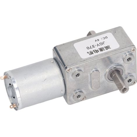 Getriebemotor 25 kg·cm, Doppelwelle 12 mm, selbsthemmend, reversibel, 6 V Gleichstrom, mit Montagefuß, 10 U/min (1/5)