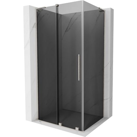 Mexen Velar L cabina doccia scorrevole 90 x 100 cm, grafite, nichel spazzolato - 871-090-100-43-97 (1/5)
