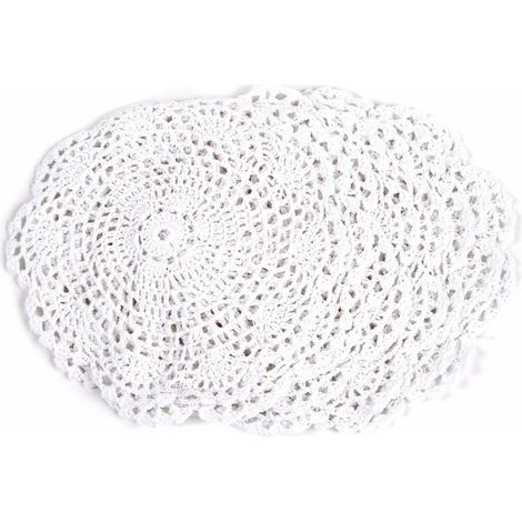 10er Set gehäkelte Tischdeckchen 20cm, vielseitig als Deko, Untersetzer, für Partys & Hochzeiten