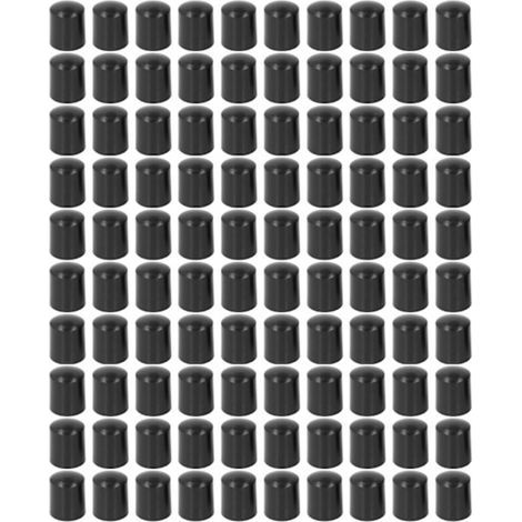 Lot de 100 embouts de poteaux de clôture électrique. capuchons ronds en plastique étanches pour systèmes de clôture électronique à impulsions haute tension. noirs. 5 mm (1/5)