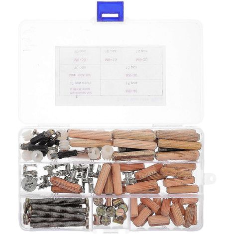 Kit de quincaillerie pour lit superposé (95 pièces), comprenant boulons et écrous pour tête de lit, vis en acier, plastique et bois pour le montage et la réparation de meubles.