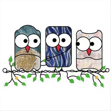 Pendentif hibou 3 couleurs, style dessin animé, pour la décoration de la maison et du jardin, B (1/5)