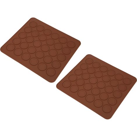 2 Pièces Tapis de Cuisson en Silicone Antiadhésif pour Macarons, 30 Cavités, Accessoire de Pâtisserie (1/5)