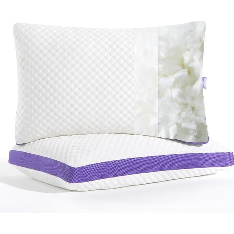 Oreiller 40x80 cm (1er Set),Oreiller Ergonomique en Mousse à Mémoire de Forme, Coussin de Nuit Réglable avec Fermeture Éclair, Housse Amovible et Lavable (1/5)