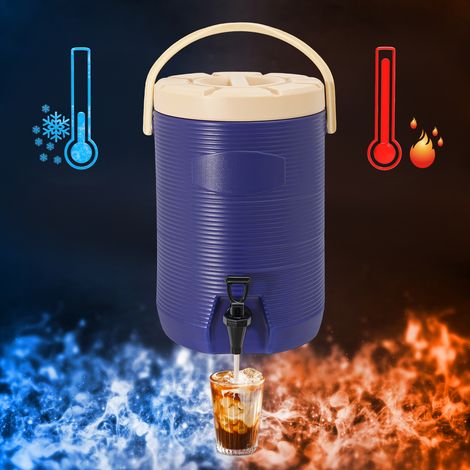 Dispensador de bebidas aislado comercial de acero inoxidable, contenedor de bebidas aislado con pico, dispensador de bebidas frías y calientes para fiestas US (1/5)