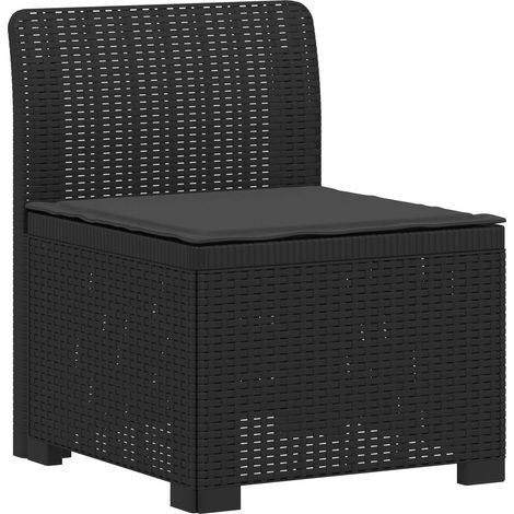 Maison Exclusive - 1-Sitzer Garten-Sofa mit Kissen Rattan-Look PP (1/5)