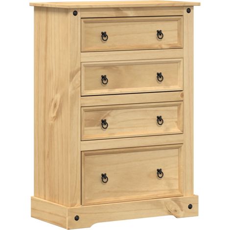 Kommode Corona 80x43x114 cm Massivholz Kiefer vidaXL