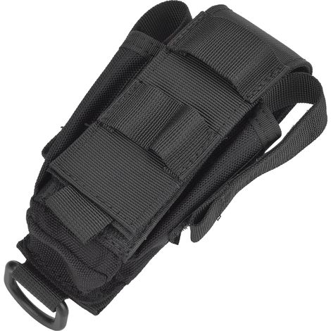 Sacoche de rangement multifonction en nylon avec plusieurs poches pour crayon, couteau et lampe torche (noir) (1/5)