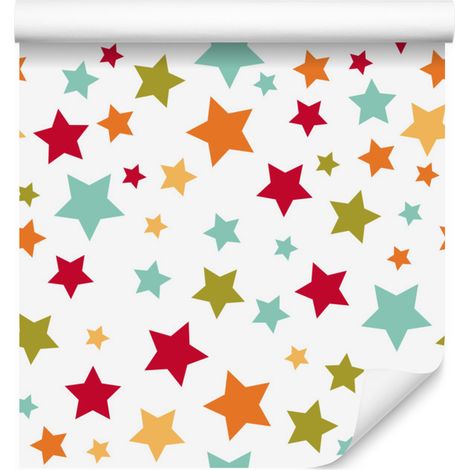 Carta da parati con stelle colorate per soggiorno e camera da letto, 50x1000 cm (1/5)