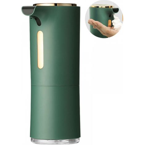 (vert) Distributeur de savon automatique mural pour cuisine salle de bain taille 300 ml réglable (1/5)