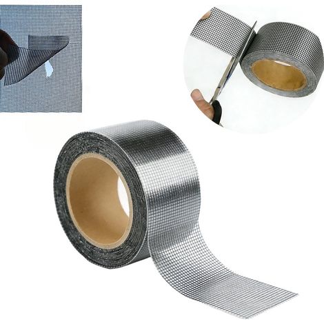 Ruban de réparation auto adhésif pour moustiquaire dimensions 5 cm x 5 m découpable pour fenêtres et portes couleur noir (1/5)