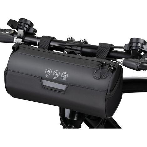 Bolsa cilíndrica impermeable de 2 litros para manillar de bicicleta – Gran tamaño reflectante – Cremallera impermeable y correa para el hombro (1/5)