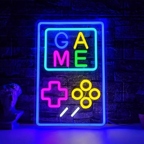 Lampe LED néon décorative pour salle de jeux vidéo, manette de jeu d'arcade ou autre. (1/5)